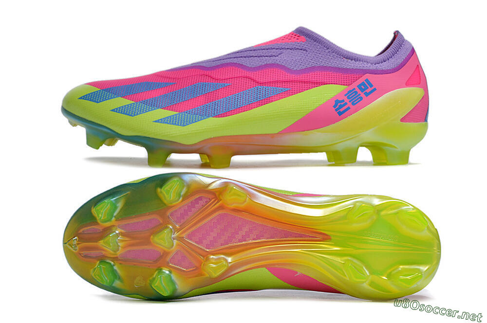 Men's Adidas X Crazyfast+ FG Football Boots - Purple/Pink/Green/Blue 1