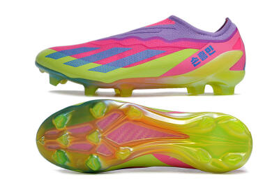 Men's Adidas X Crazyfast+ FG Football Boots - Purple/Pink/Green/Blue
