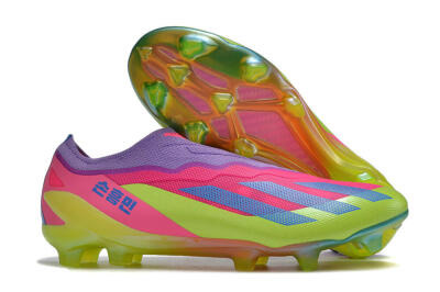 Men's Adidas X Crazyfast+ FG Football Boots - Purple/Pink/Green/Blue