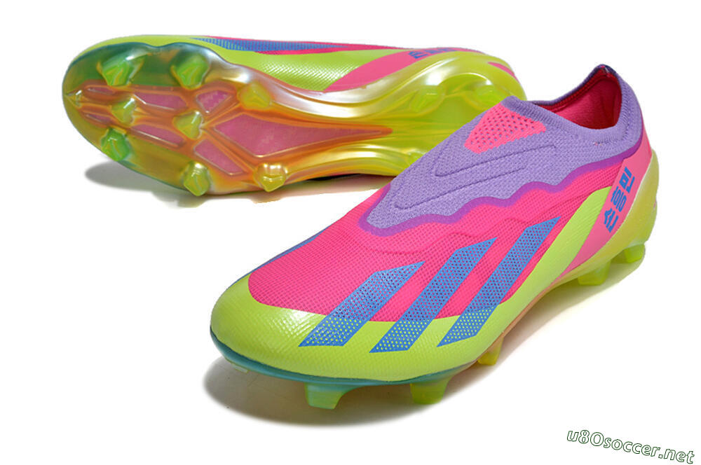 Men's Adidas X Crazyfast+ FG Football Boots - Purple/Pink/Green/Blue 3