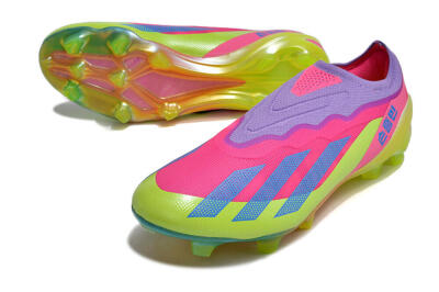 Men's Adidas X Crazyfast+ FG Football Boots - Purple/Pink/Green/Blue