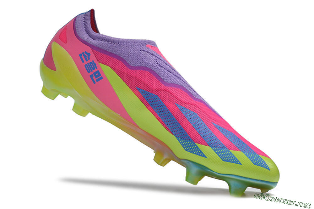 Men's Adidas X Crazyfast+ FG Football Boots - Purple/Pink/Green/Blue 4