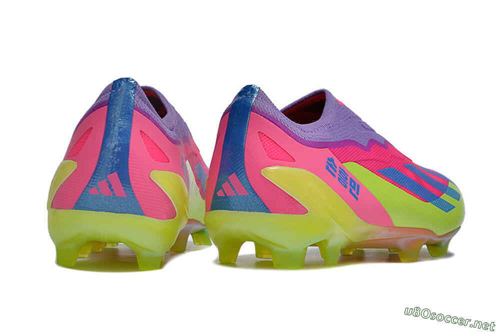 Men's Adidas X Crazyfast+ FG Football Boots - Purple/Pink/Green/Blue 6