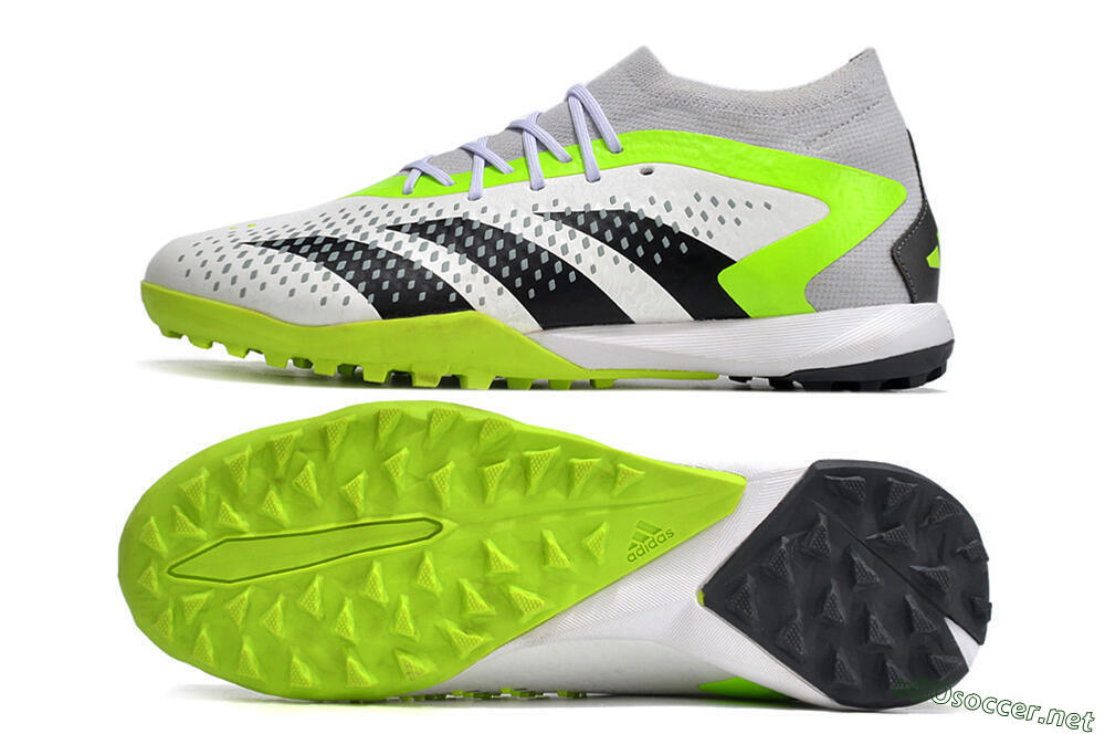 Men's Adidas Predator Accuracy.1 TF Football Shoes - White/Black/Green 1