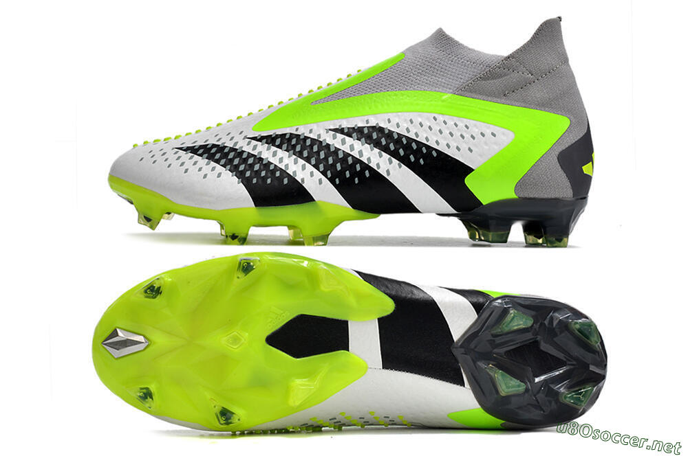 Men's Adidas Predator Accuracy+ FG Football Boots - White/Black/Green 1