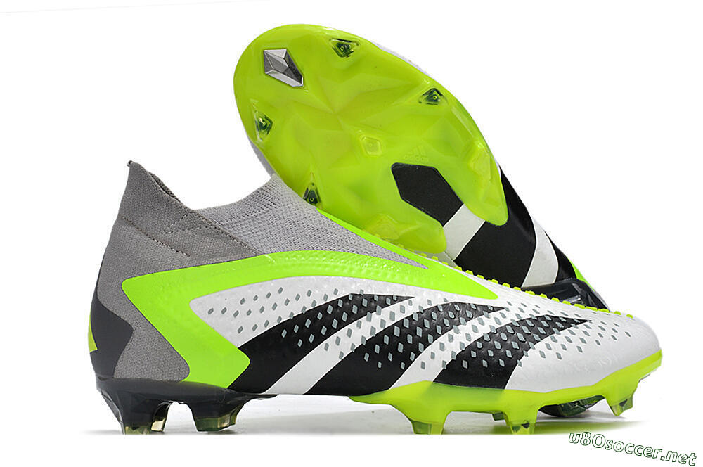 Men's Adidas Predator Accuracy+ FG Football Boots - White/Black/Green 2
