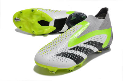 Men's Adidas Predator Accuracy+ FG Football Boots - White/Black/Green