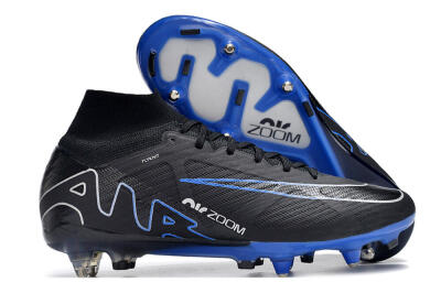 Men's Nike Air Zoom Mercurial Superfly 9 Elite SG Football Boots - Black/White/Blue