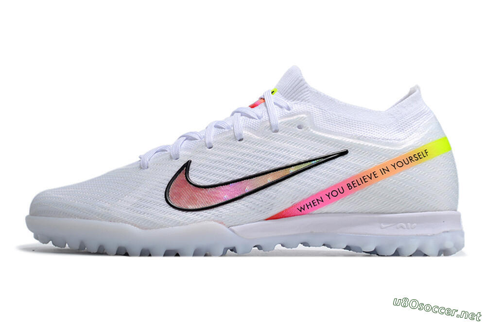 Men's Nike Air Zoom Mercurial Vapor 15 Elite TF Football Shoes - White/Black/Pink 0