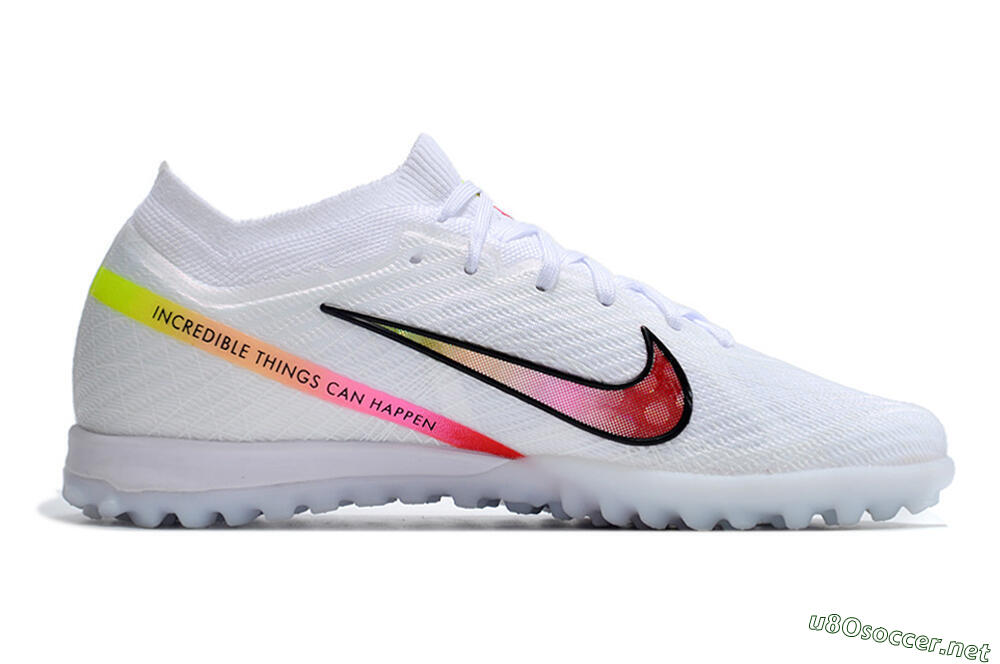 Men's Nike Air Zoom Mercurial Vapor 15 Elite TF Football Shoes - White/Black/Pink 5