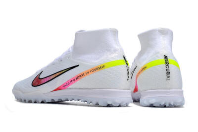 Men's Nike Air Zoom Mercurial Superfly 9 Elite TF Football Shoes - White/Black/Pink