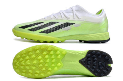 Men's Adidas X Crazyfast.1 TF Football Shoes - Green/White/Black