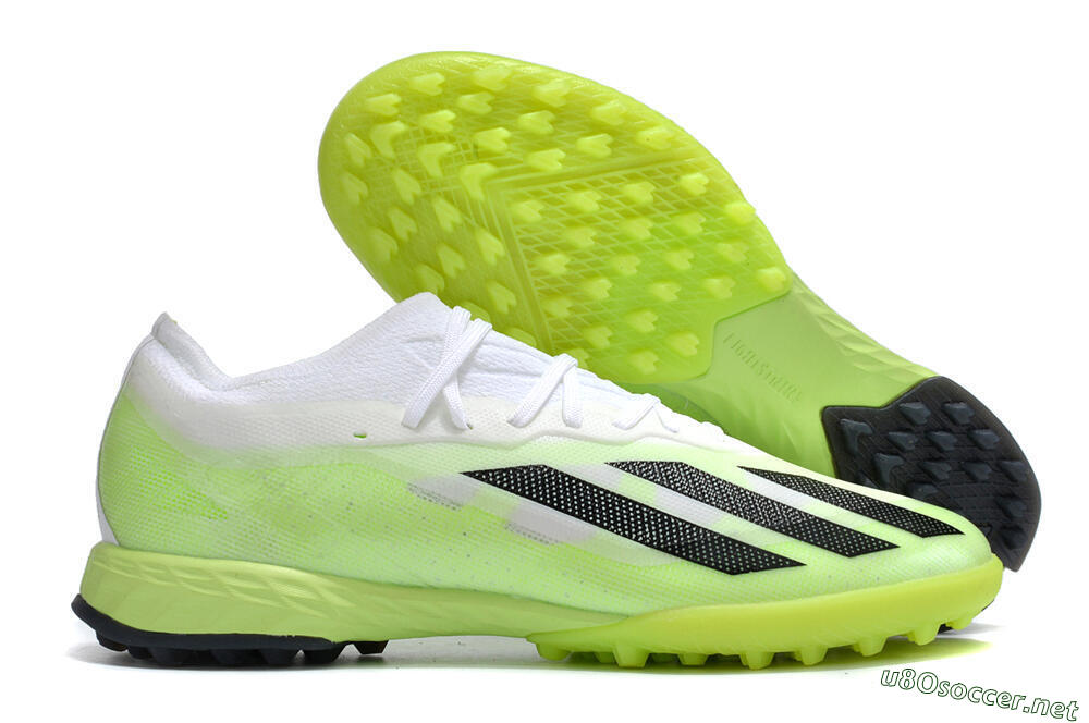 Men's Adidas X Crazyfast.1 TF Football Shoes - Green/White/Black 2