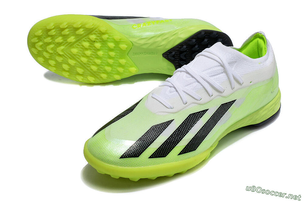 Men's Adidas X Crazyfast.1 TF Football Shoes - Green/White/Black 3
