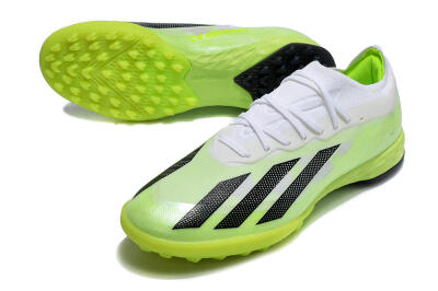 Men's Adidas X Crazyfast.1 TF Football Shoes - Green/White/Black