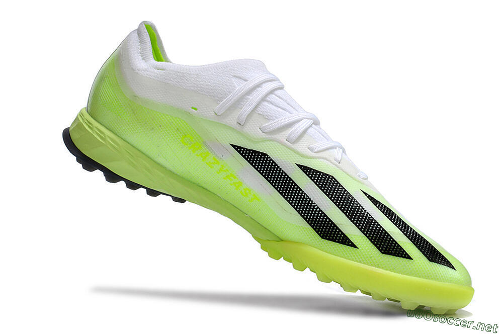 Men's Adidas X Crazyfast.1 TF Football Shoes - Green/White/Black 4