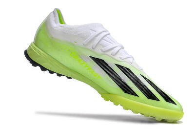 Men's Adidas X Crazyfast.1 TF Football Shoes - Green/White/Black