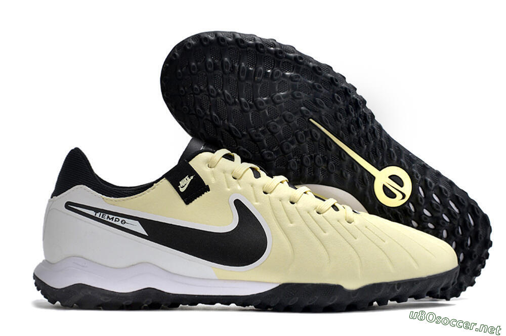 Men's Nike Tiempo Legend 10 TF Football Shoes - Yellow/Black/White 2