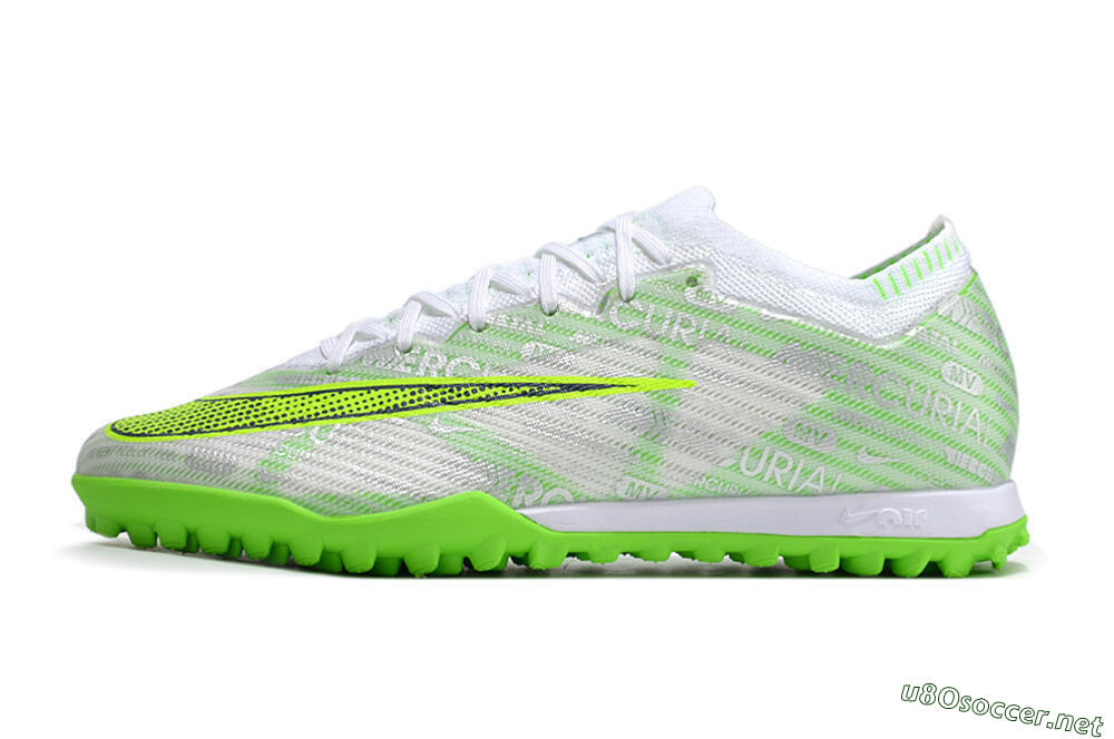 Unisex Nike Air Zoom Mercurial Vapor 15 Elite TF Football Shoes - Green/White/Silver 0
