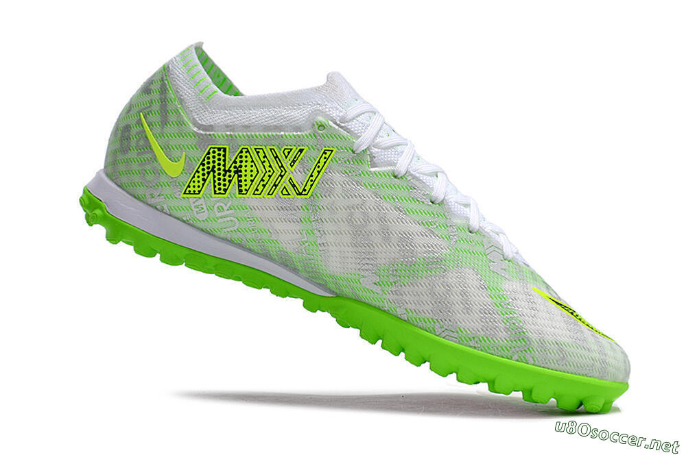 Unisex Nike Air Zoom Mercurial Vapor 15 Elite TF Football Shoes - Green/White/Silver 4