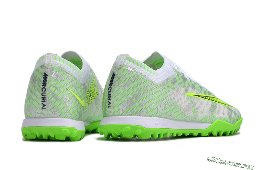 Unisex Nike Air Zoom Mercurial Vapor 15 Elite TF Football Shoes - Green/White/Silver 6
