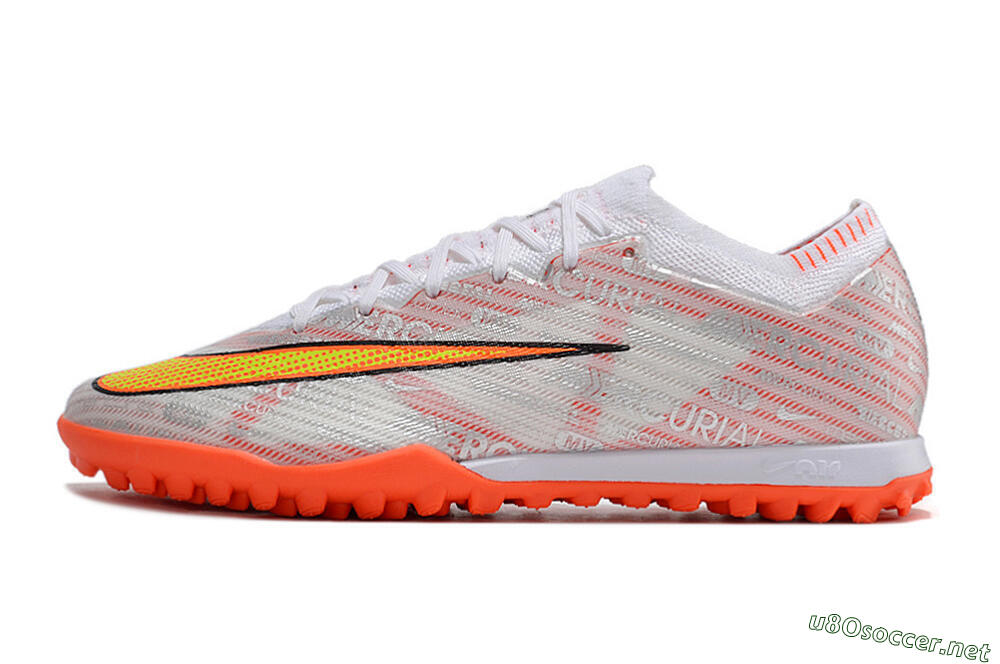 Unisex Nike Air Zoom Mercurial Vapor 15 Elite TF Football Shoes - Orange/White/Silver 0