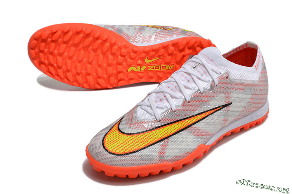 Unisex Nike Air Zoom Mercurial Vapor 15 Elite TF Football Shoes - Orange/White/Silver 3