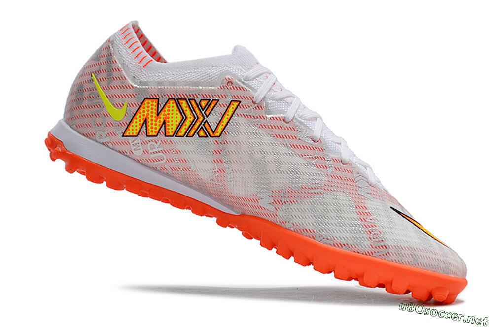 Unisex Nike Air Zoom Mercurial Vapor 15 Elite TF Football Shoes - Orange/White/Silver 4
