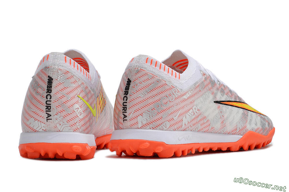 Unisex Nike Air Zoom Mercurial Vapor 15 Elite TF Football Shoes - Orange/White/Silver 6