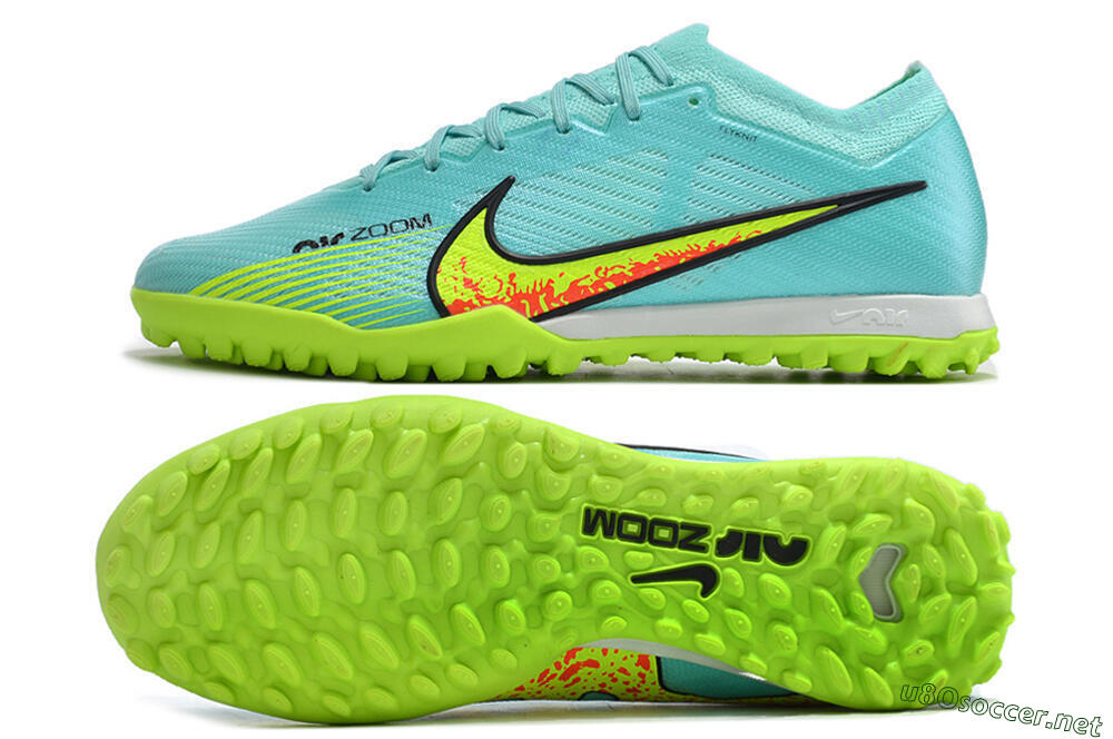 Men's Nike Air Zoom Mercurial Vapor 15 Elite TF Football Shoes - Blue/Green 1