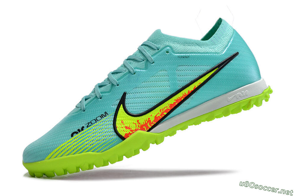 Men's Nike Air Zoom Mercurial Vapor 15 Elite TF Football Shoes - Blue/Green 5