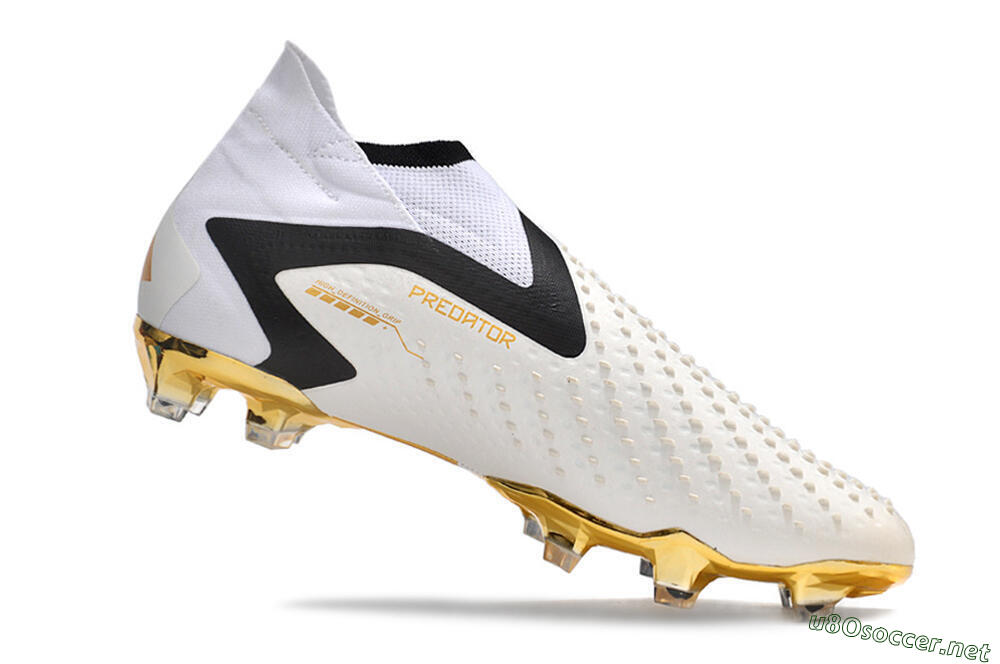 Men's Adidas Predator Accuracy+ FG Football Boots - White/Gold/Black 4