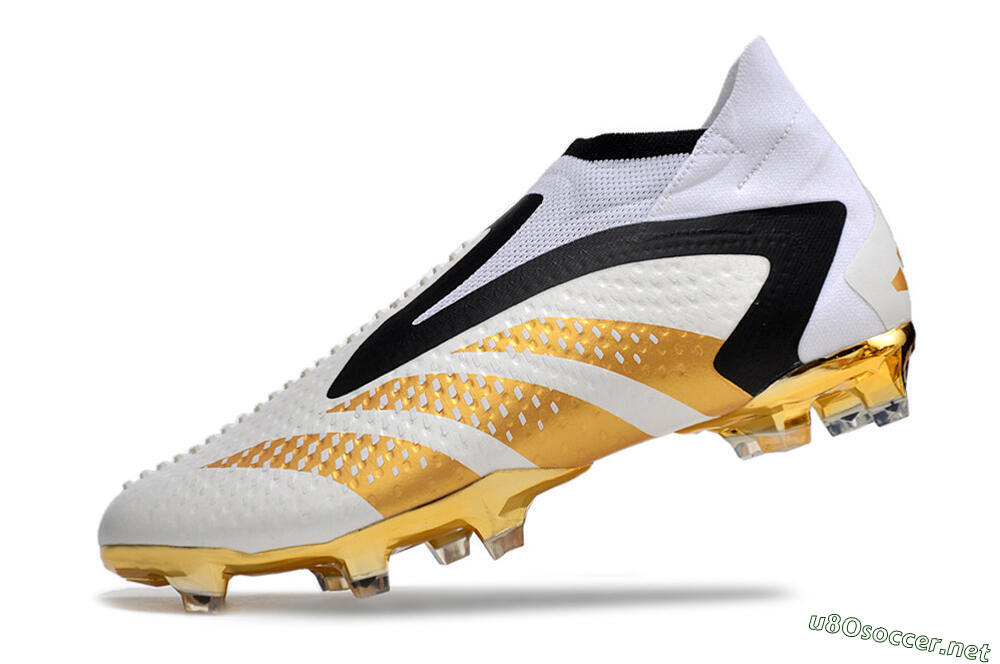 Men's Adidas Predator Accuracy+ FG Football Boots - White/Gold/Black 5