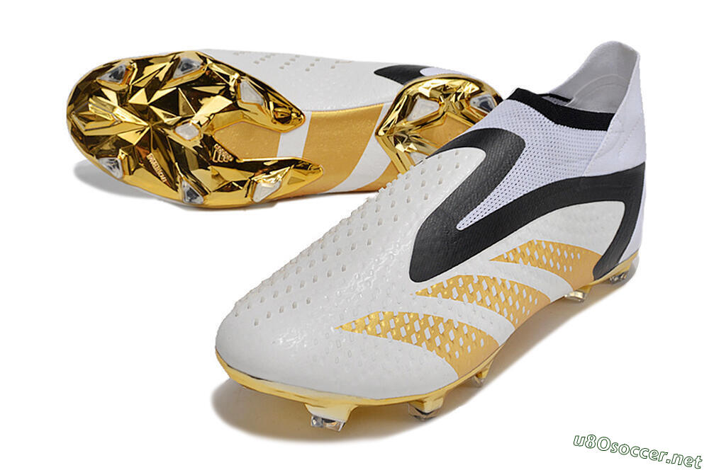 Men's Adidas Predator Accuracy+ FG Football Boots - White/Gold/Black 3