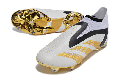 Men's Adidas Predator Accuracy+ FG Football Boots - White/Gold/Black