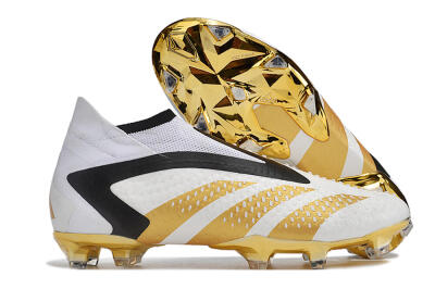 Men's Adidas Predator Accuracy+ FG Football Boots - White/Gold/Black