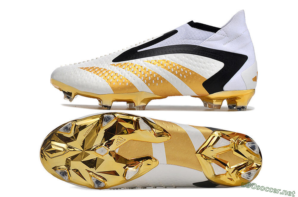 Men's Adidas Predator Accuracy+ FG Football Boots - White/Gold/Black 1