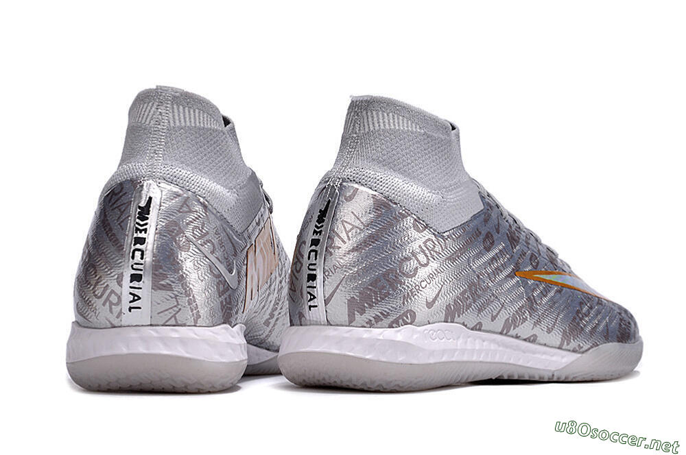 Men's Nike Air Zoom Mercurial Superfly 9 Elite IC Football Shoes - Silver/Gold/Yellow 6