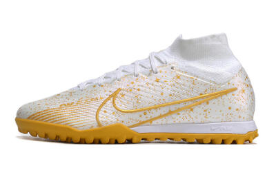 Men's Nike Air Zoom Mercurial Superfly 9 Elite TF Football Shoes - White/Gold