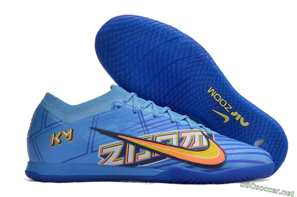 Men's Nike Air Zoom Mercurial Vapor 15 Elite IC Football Shoes - Blue/Yellow/Black 2