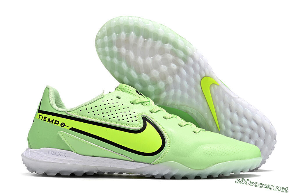 Men's Nike Tiempo Legend 9 TF Football Shoes - Green/Yellow/Black 2