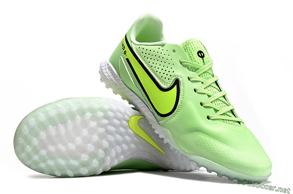 Men's Nike Tiempo Legend 9 TF Football Shoes - Green/Yellow/Black 4