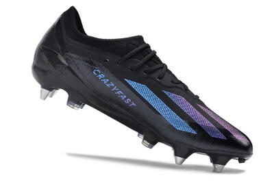 Men's Adidas X Crazyfast.1 SG Football Boots - Black/Purple