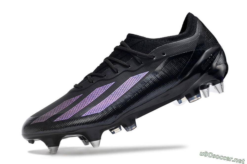 Men's Adidas X Crazyfast.1 SG Football Boots - Black/Purple 5