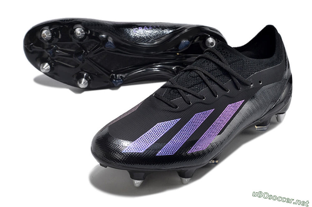 Men's Adidas X Crazyfast.1 SG Football Boots - Black/Purple 3