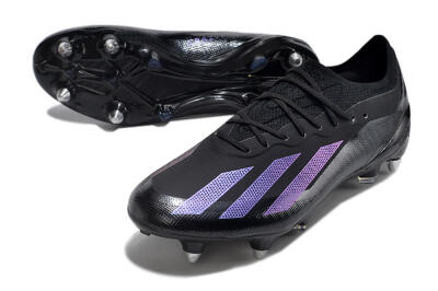 Men's Adidas X Crazyfast.1 SG Football Boots - Black/Purple