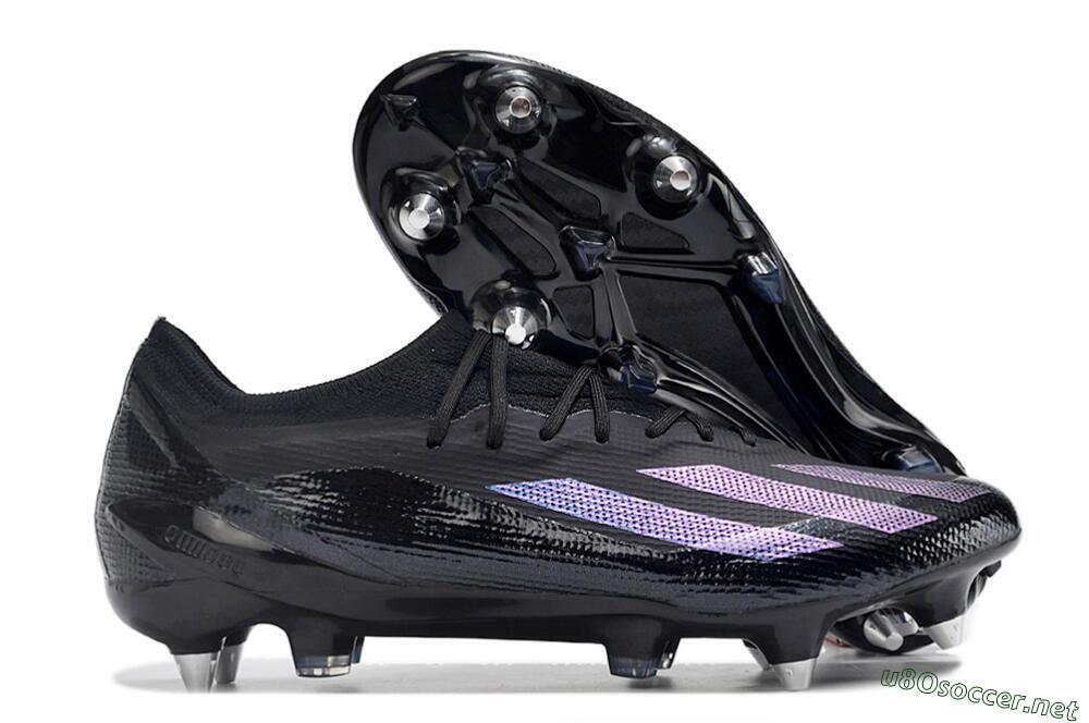 Men's Adidas X Crazyfast.1 SG Football Boots - Black/Purple 2