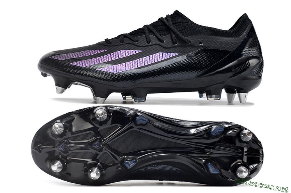 Men's Adidas X Crazyfast.1 SG Football Boots - Black/Purple 1