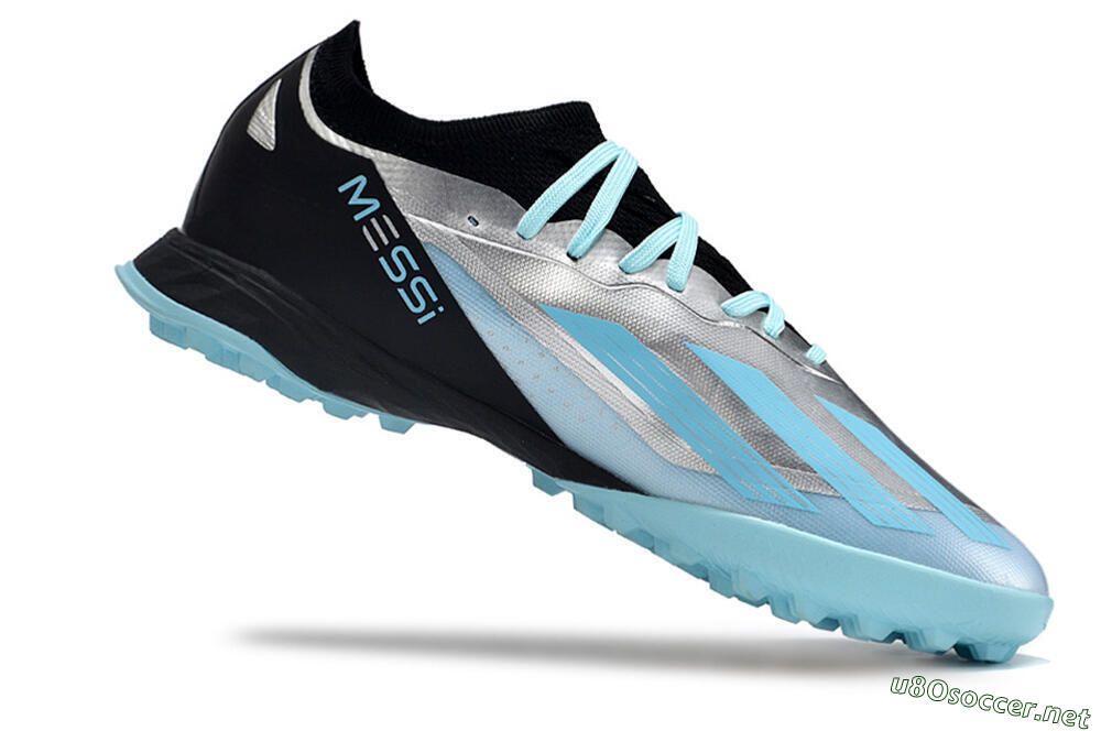 Men's Adidas X Crazyfast.1 TF Football Shoes - Blue/Silver/Black 4