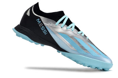 Men's Adidas X Crazyfast.1 TF Football Shoes - Blue/Silver/Black